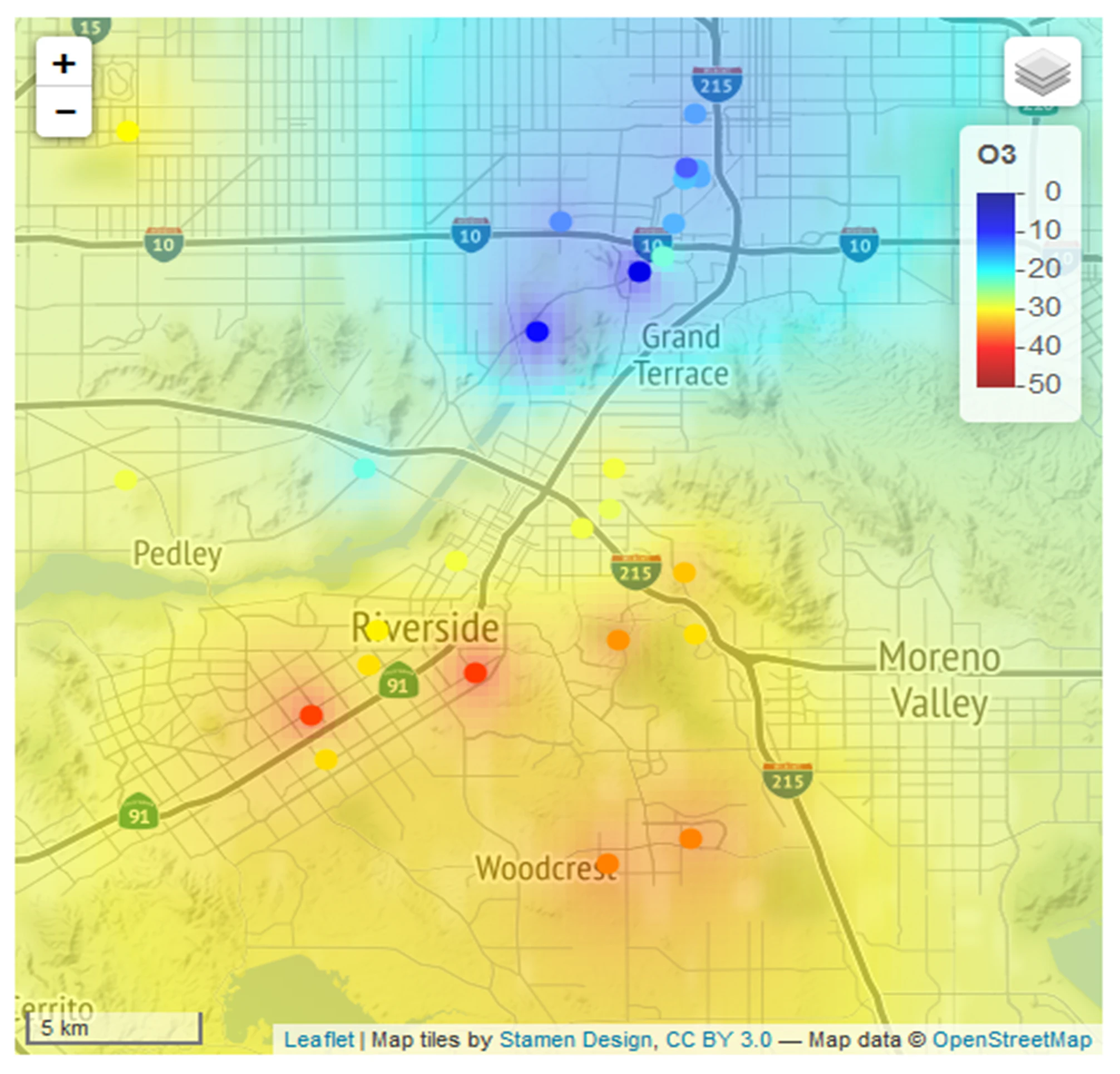 The role of geography on pollutant levels