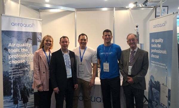 The Aeroqual team, including our two founders, at our CASANZ booth. (left to right: Katherine Lee, Geoff Henshaw, Jason Thongplang, Dean Andrew, Professor David Edwards)