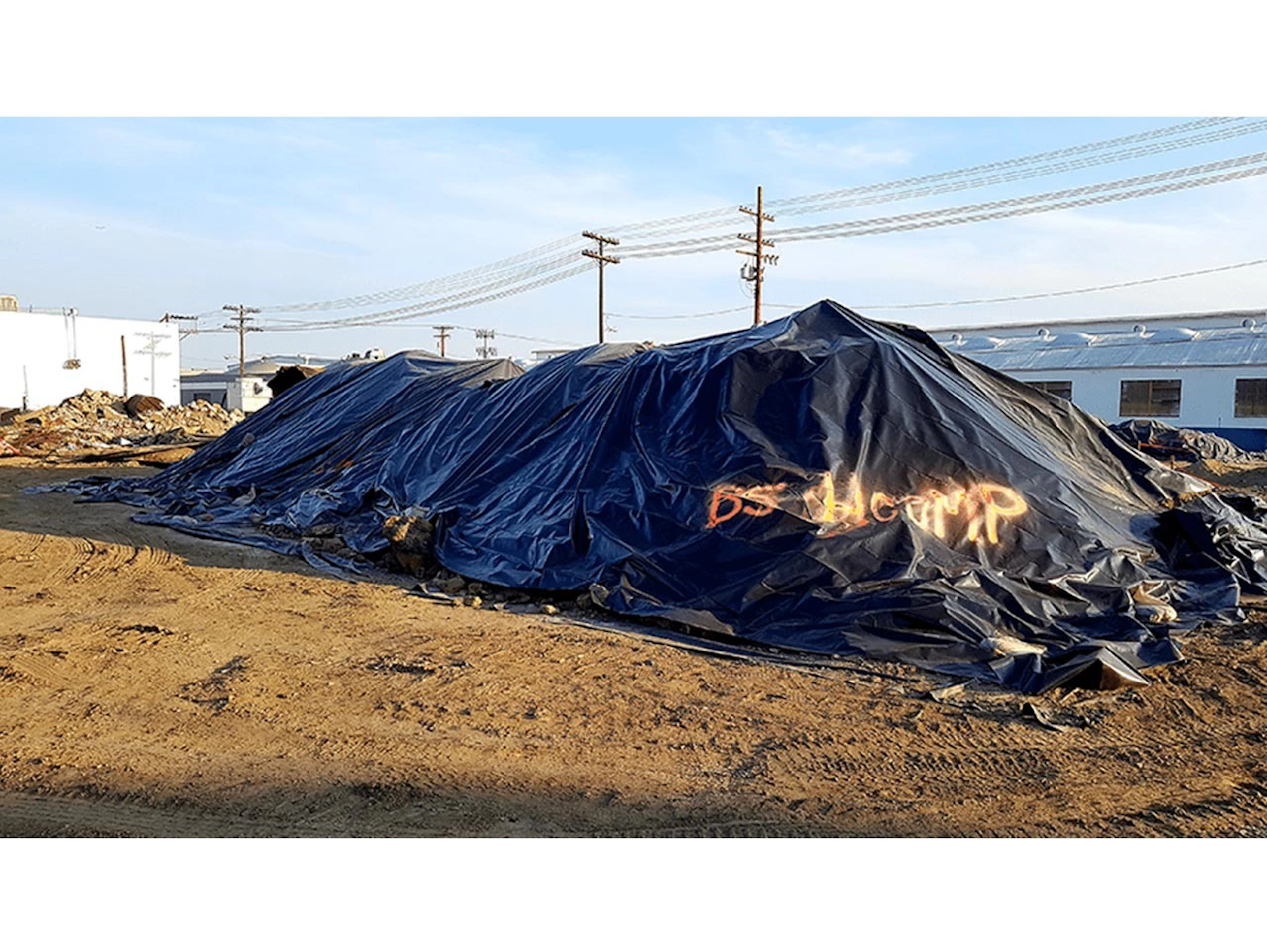 A segregated and labelled stockpile at a remediation site in LA