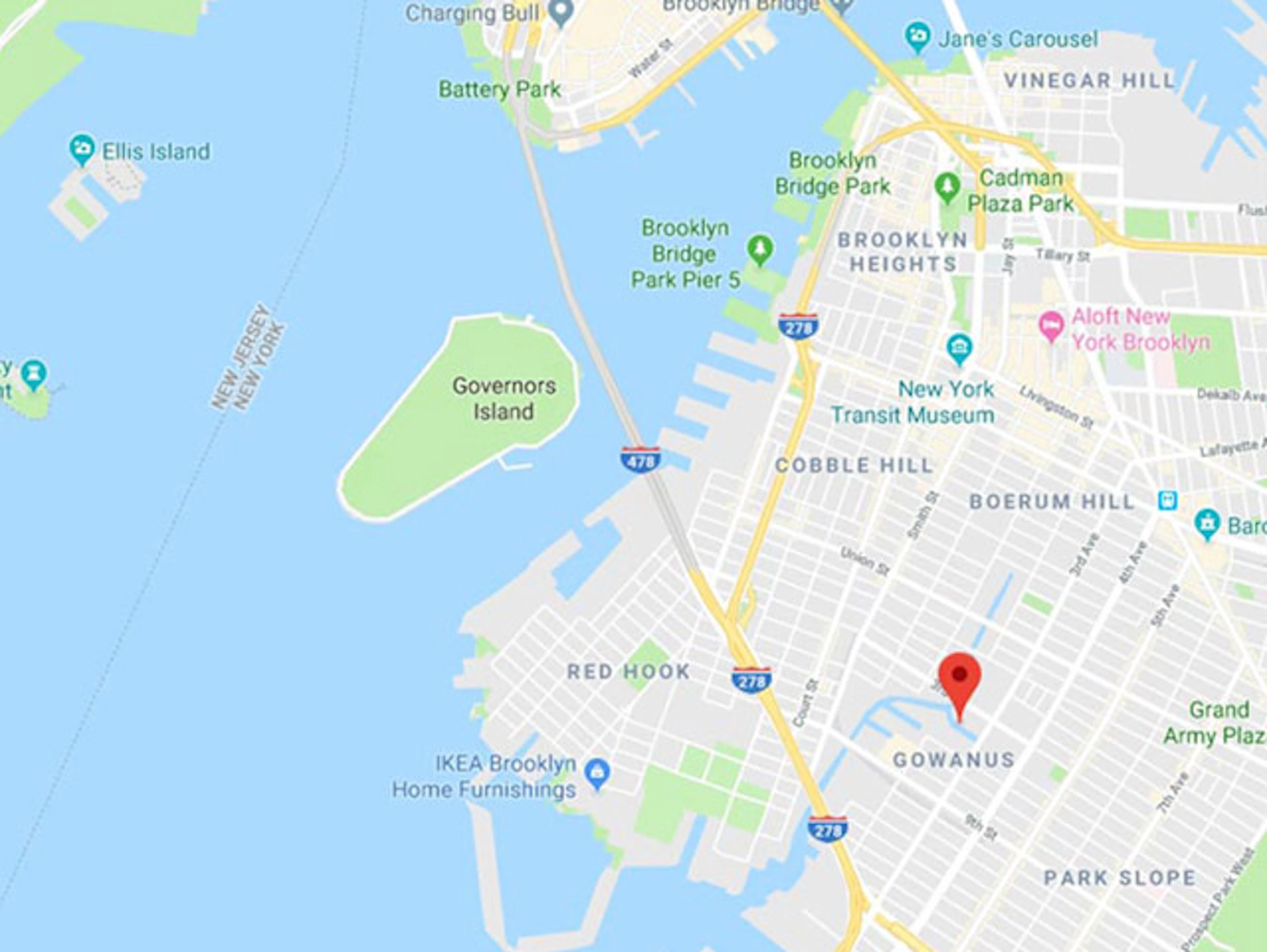 Gowanus Location Map - Source: EPA